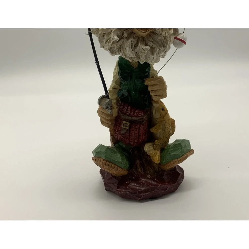Vintage Bearded‎ Fisherman Grandpa Bobblehead with Fishing Pole